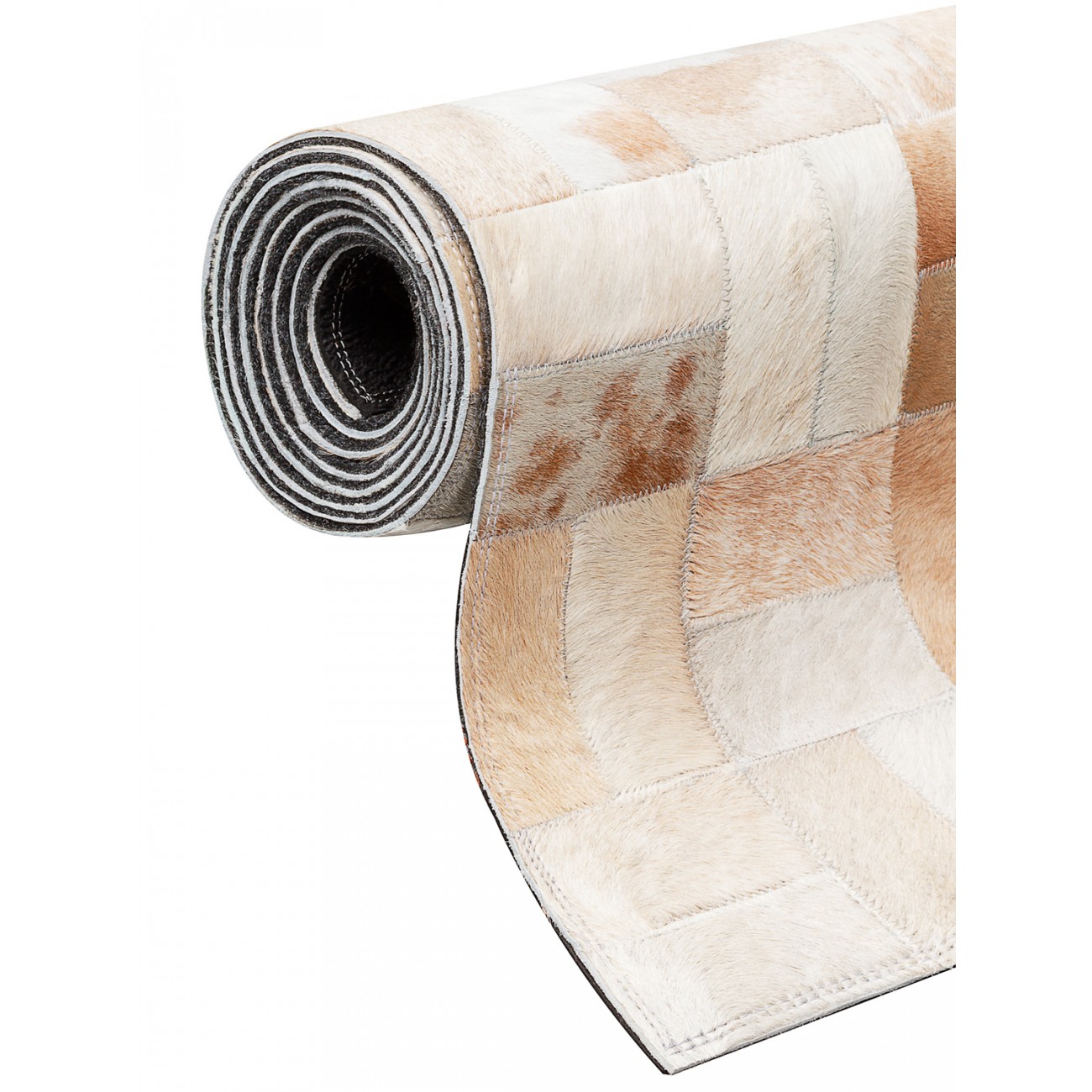 Tapete Couro Branco e Bege Malhado (5x10)