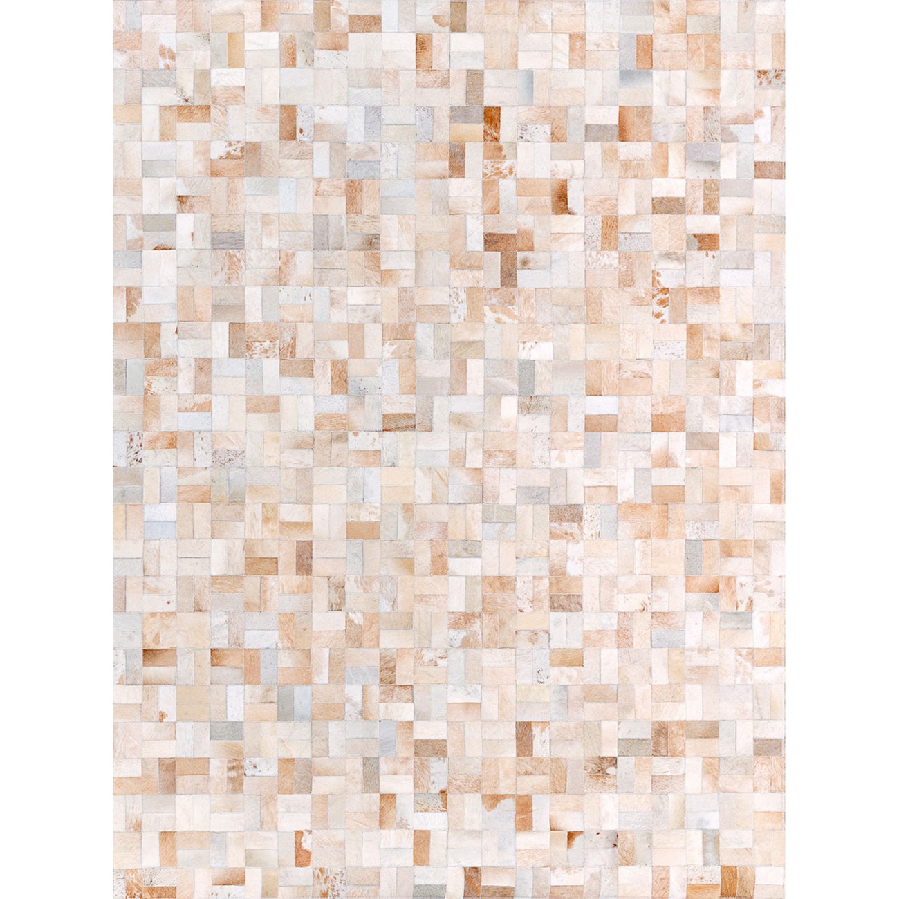 Tapete Couro Branco e Bege Malhado (5x10)