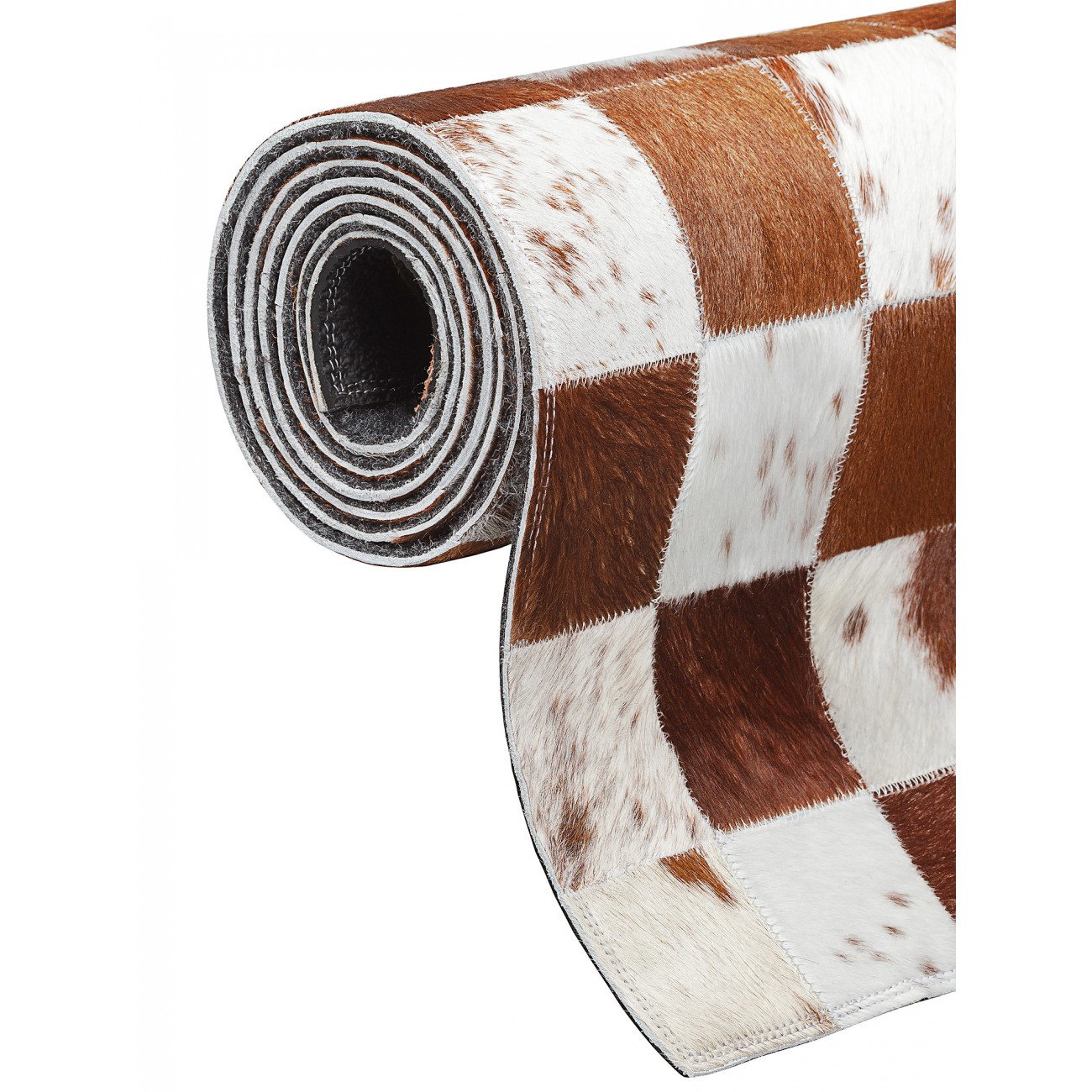 Tapete Couro Marrom e Branco Malhado (10x10) Redondo - Personalizável