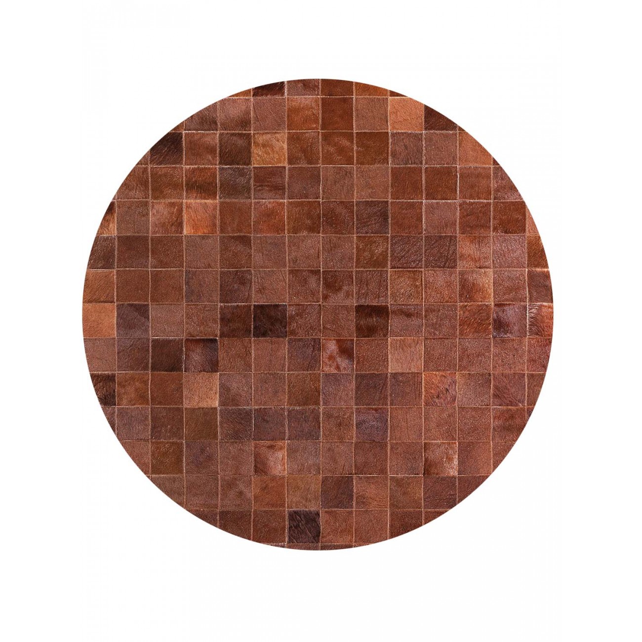 Tapete Couro Marrom com Borda (10x10) Redondo - Personalizável