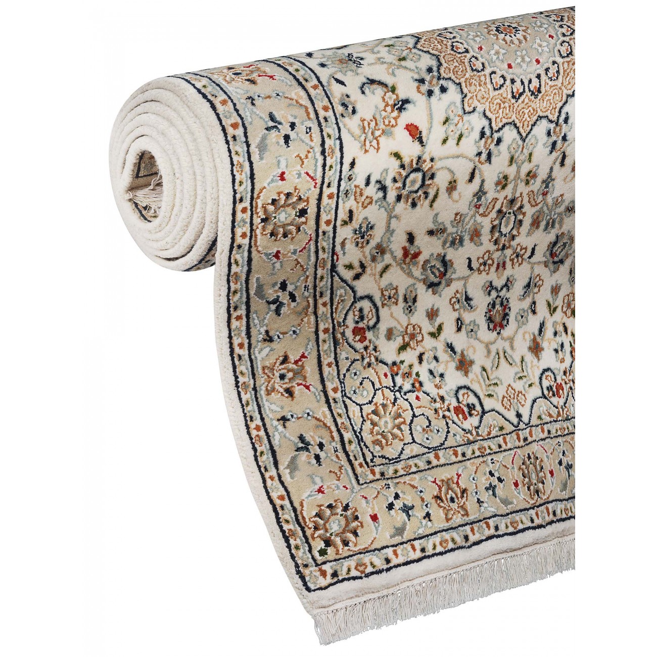 Tapete Persa Nain Cru e Bege