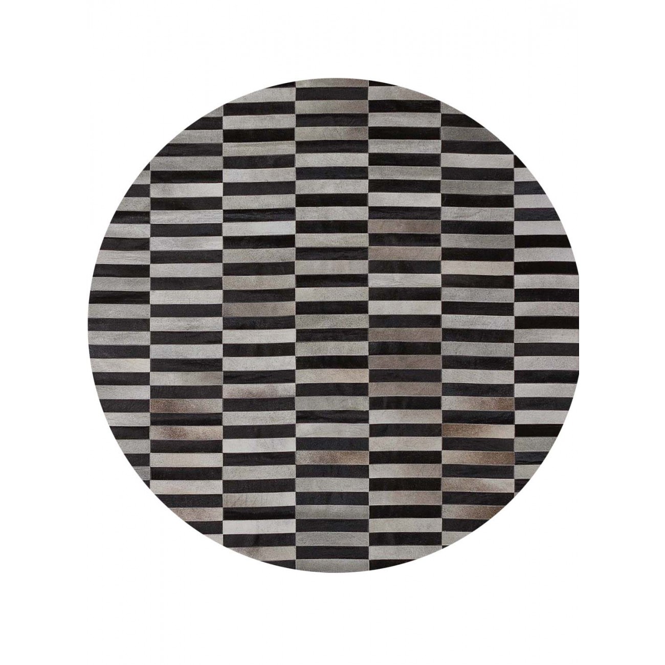 Tapete Couro Loire Cinza Redondo - Personalizável