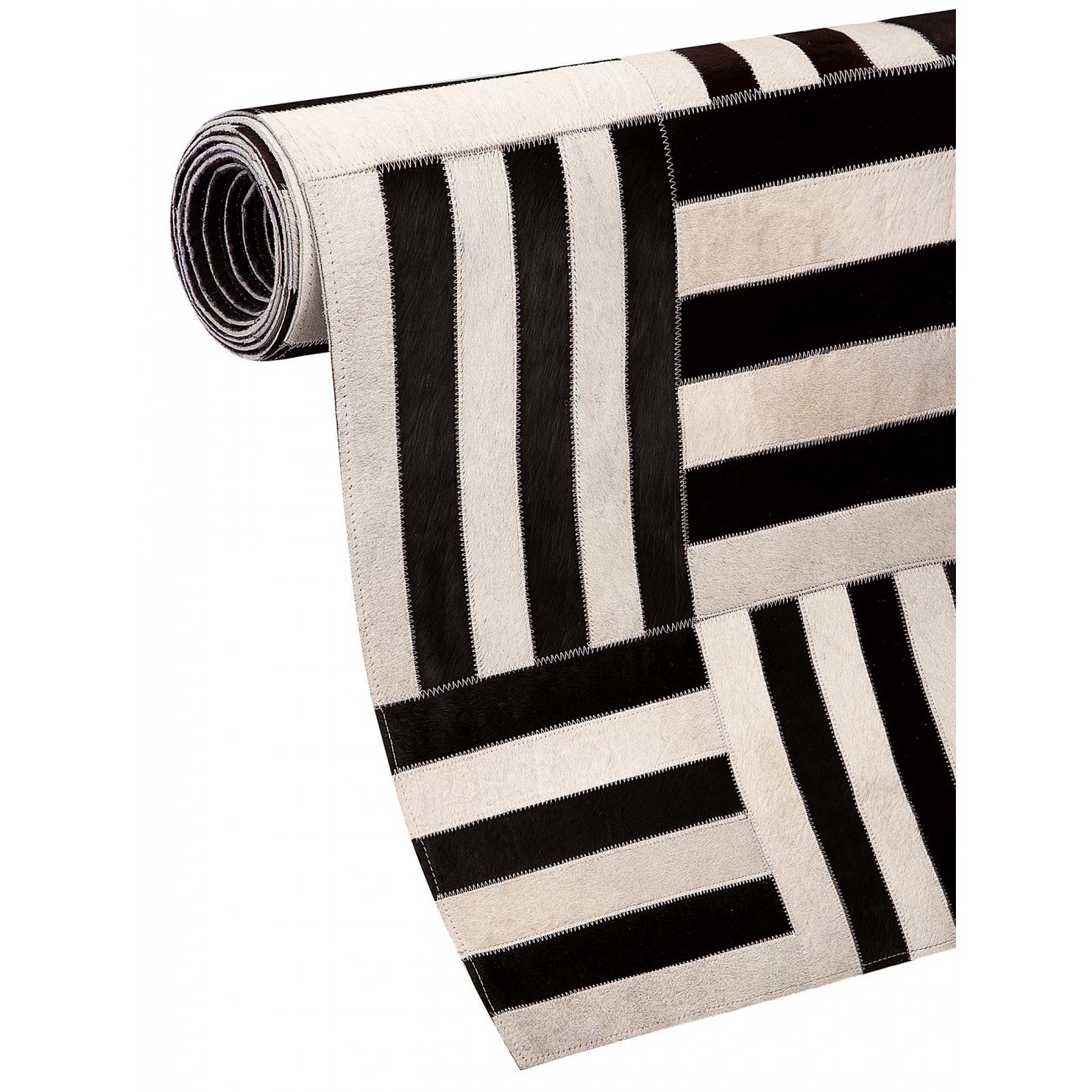 Tapete Couro Loire H Off-White Redondo - Personalizável