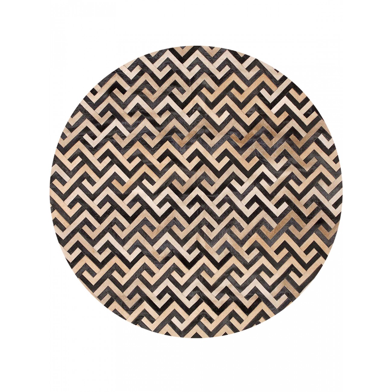 Tapete Couro Reuss Bege Claro Redondo - Personalizável