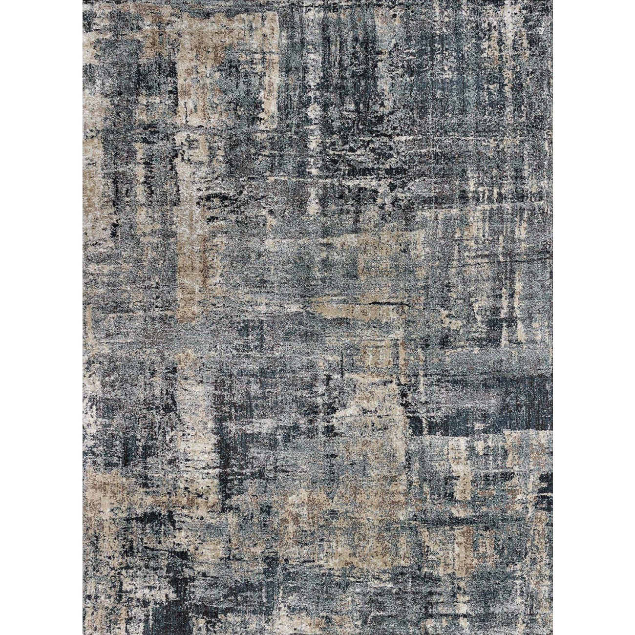 Tapete Ultra Abstrato Azul e Cru - 160x235