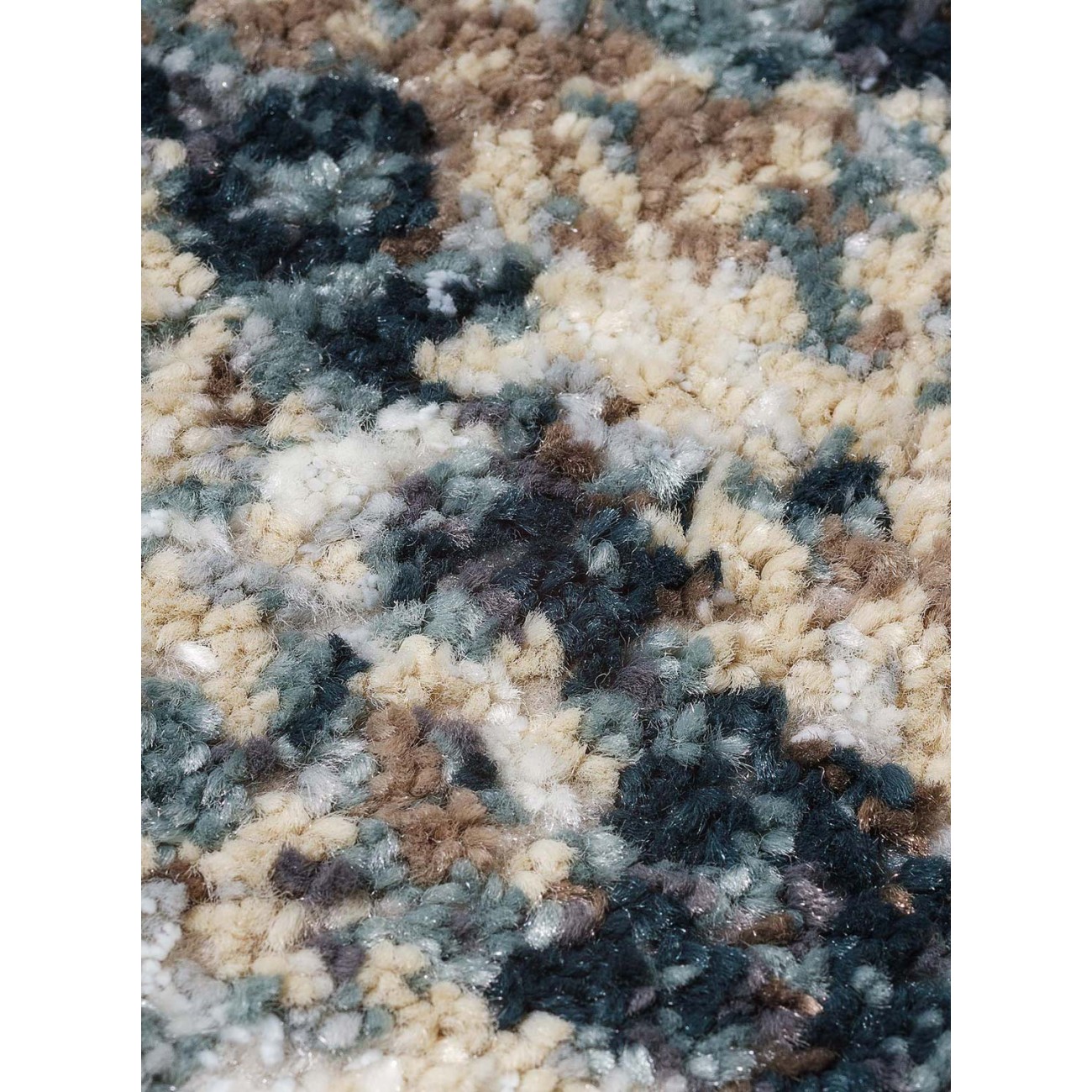 Tapete Ultra Abstrato Azul e Cru - 200x285