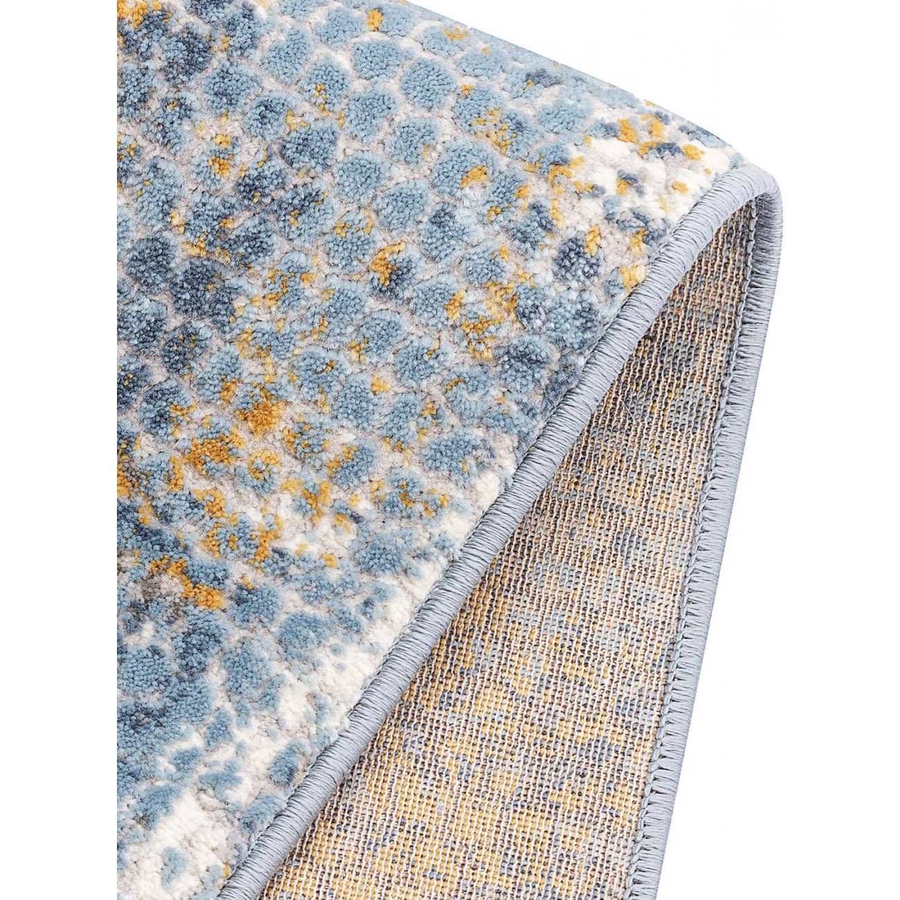 Tapete Milo Antique 3 Azul e Dourado - 300x400