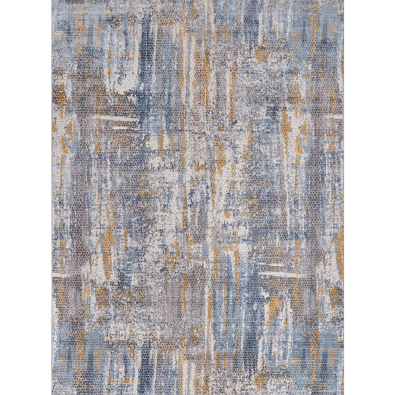 Tapete Milo Antique 3 Azul e Dourado