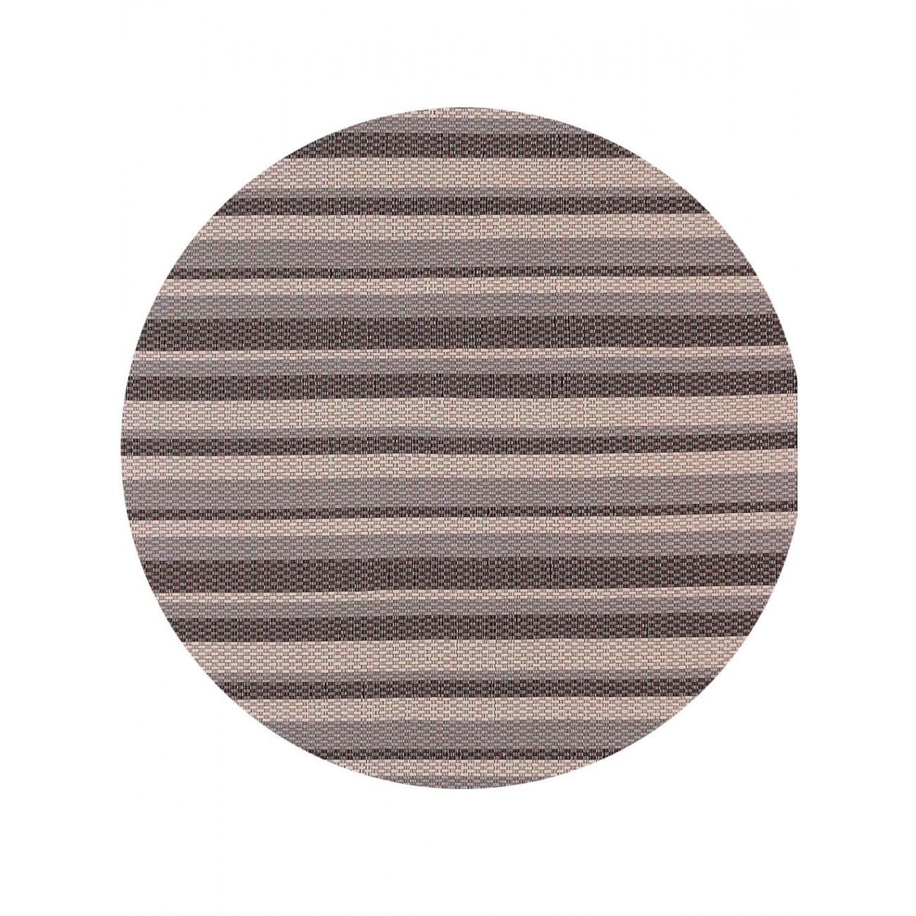 Tapete Tear V&V Listras Cinza Preto e Cru Redondo - Personalizável