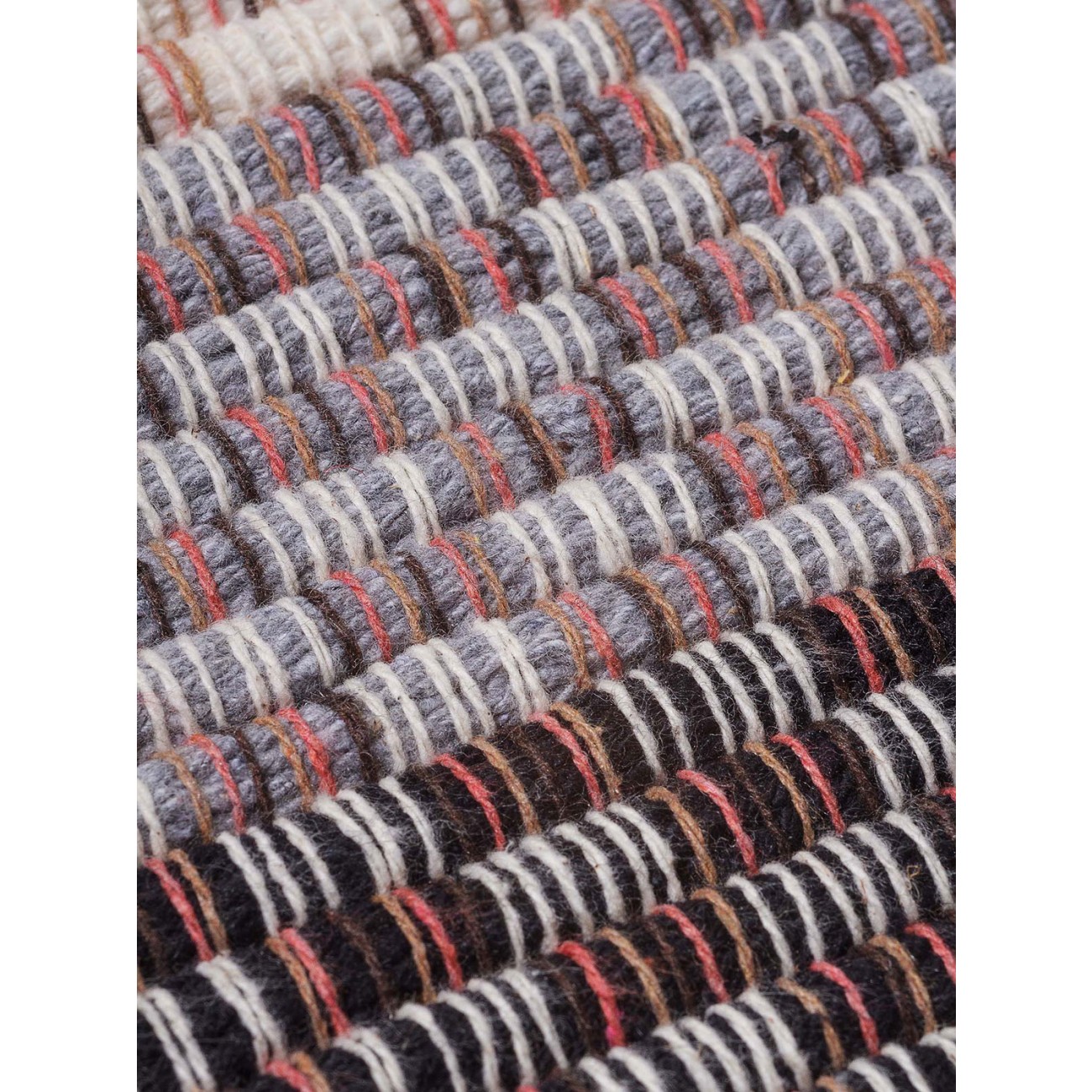 Tapete Tear V&V Listras Cinza Preto e Cru Redondo - Personalizável