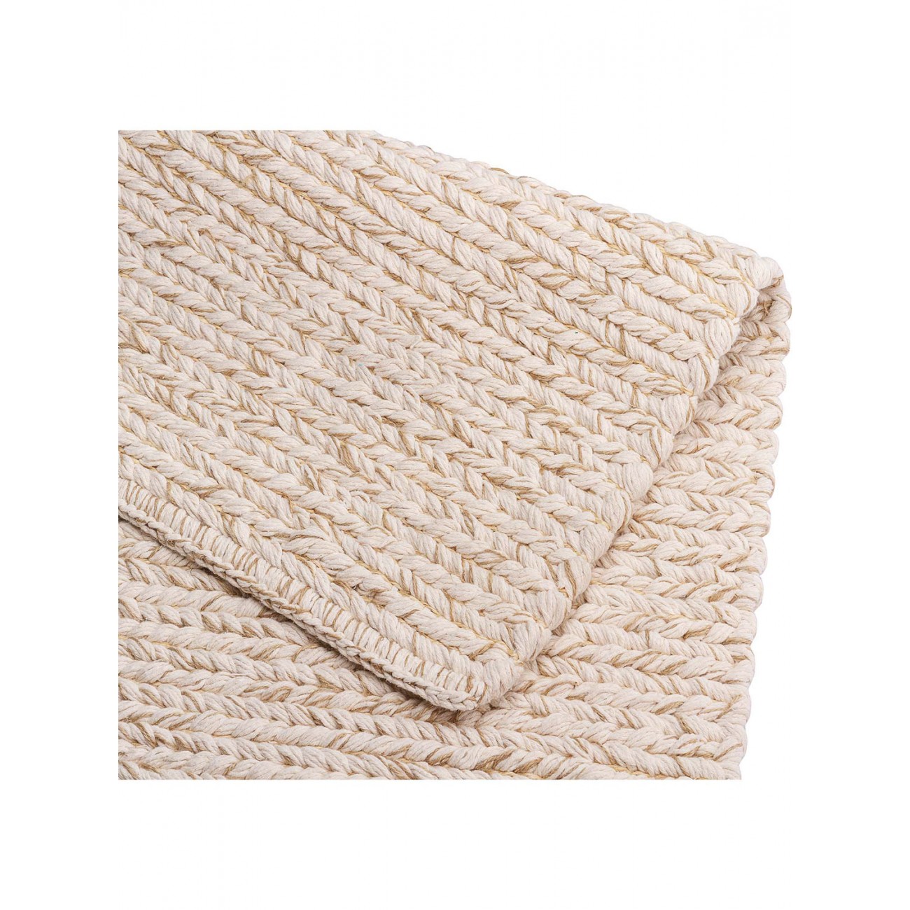 Tapete Tear Balaio Cru e Bege Redondo - Personalizável