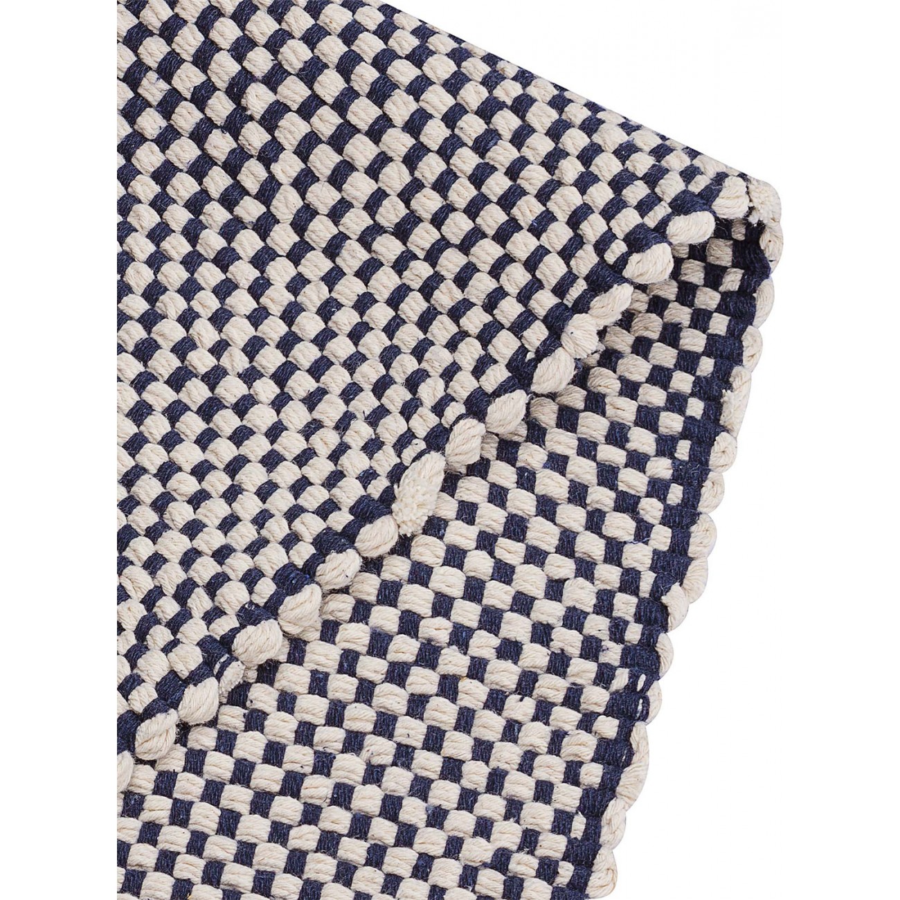 Tapete Tear Cubes Xadrez Marinho Redondo - Personalizável