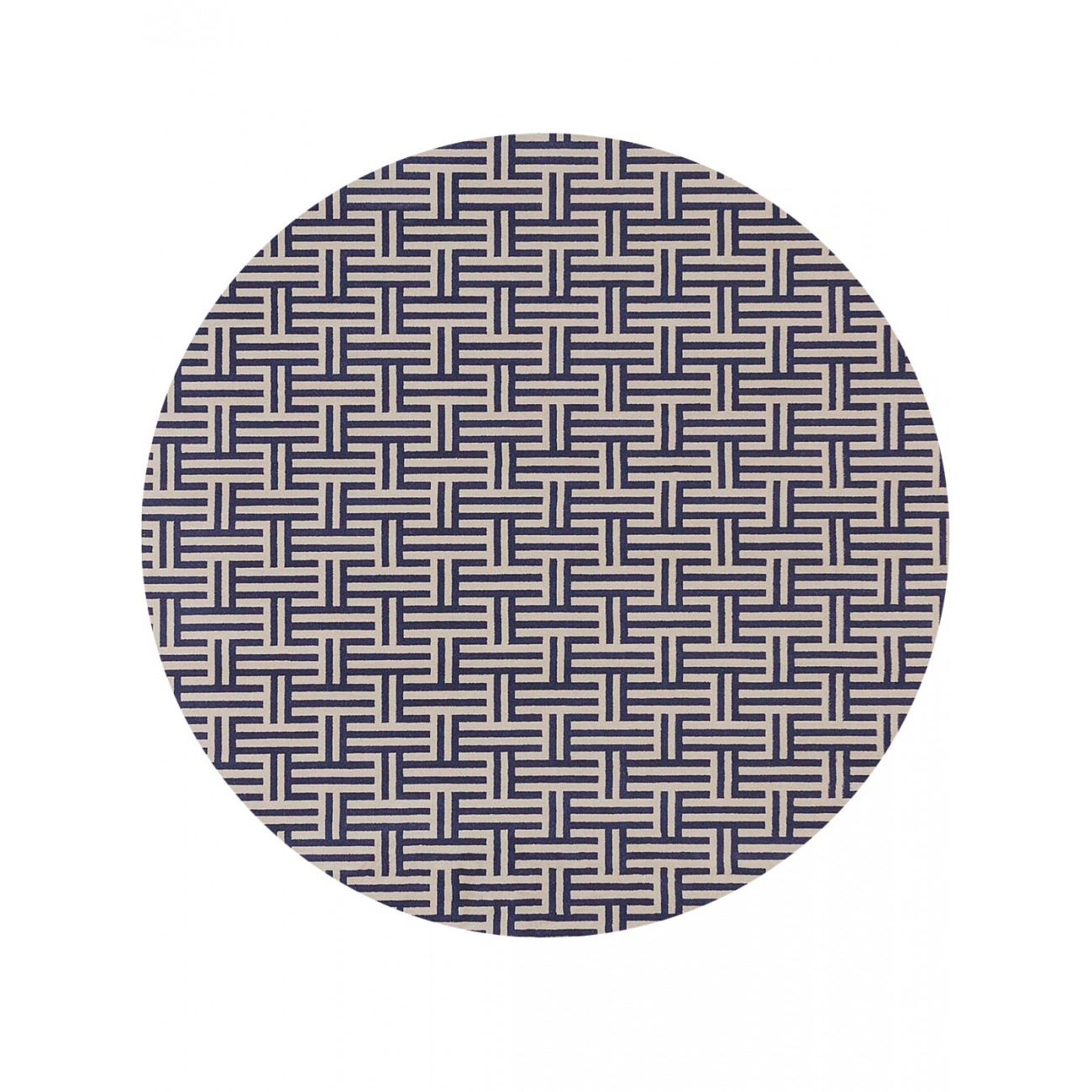 Tapete Sacramento Lines Azul Redondo - Personalizável