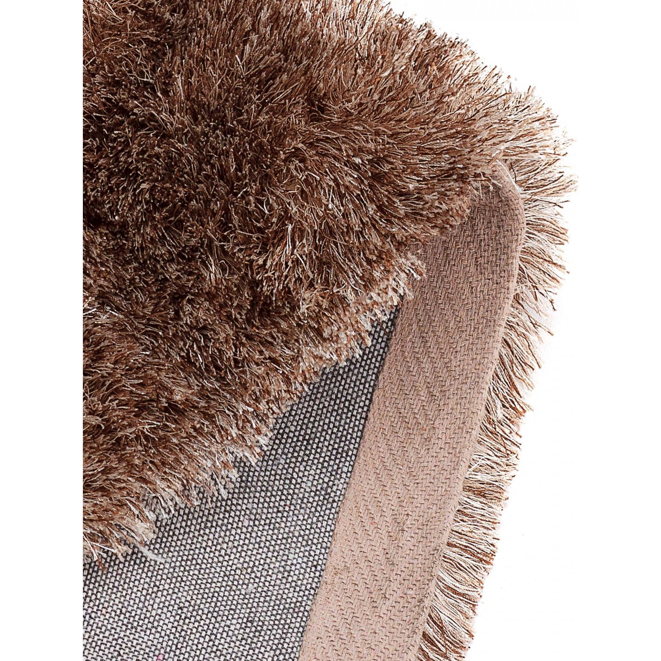 Tapete Shaggy Firenzi Mix Marrom Redondo - Personalizável