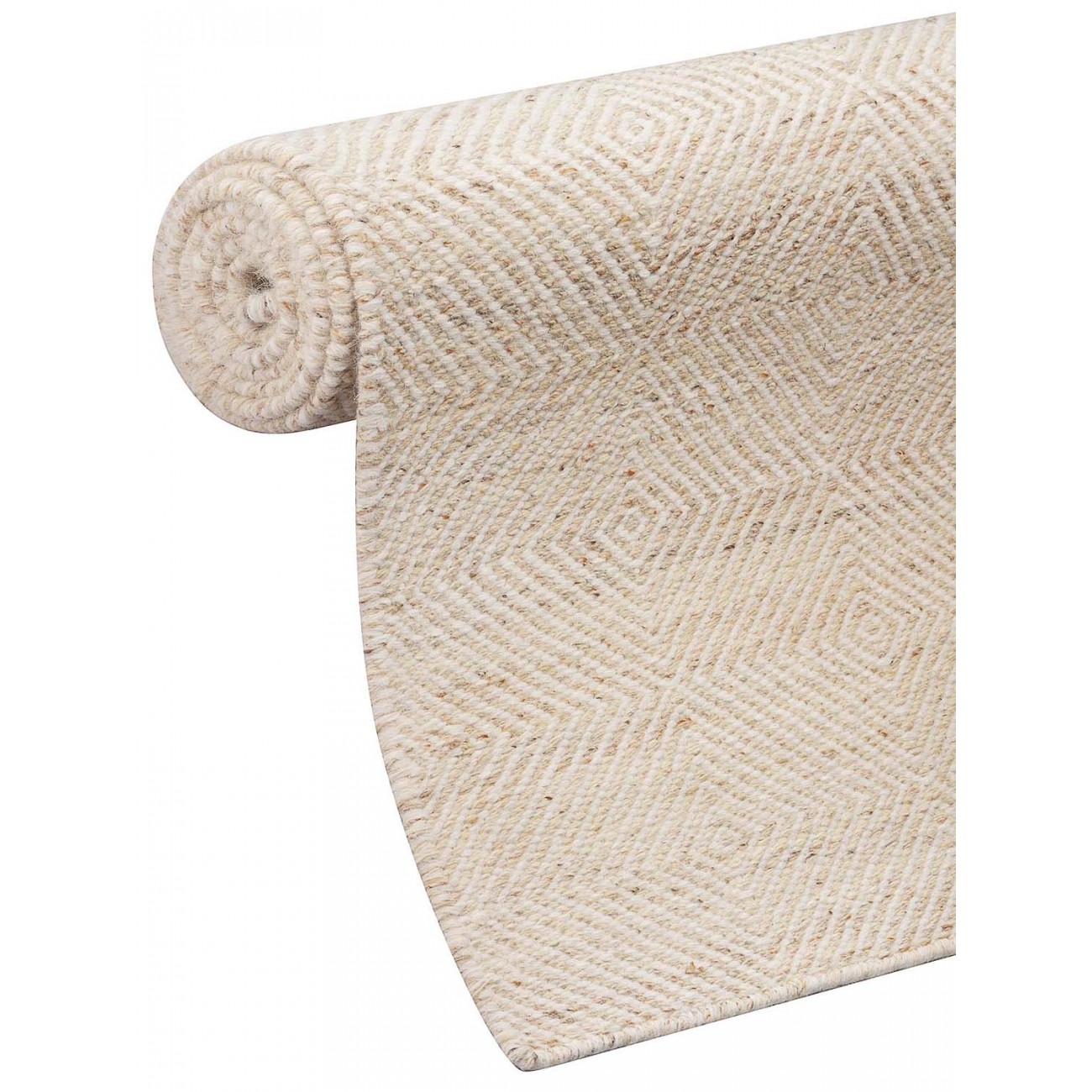 Tapete Kilim Diamond Bege Redondo - Personalizável