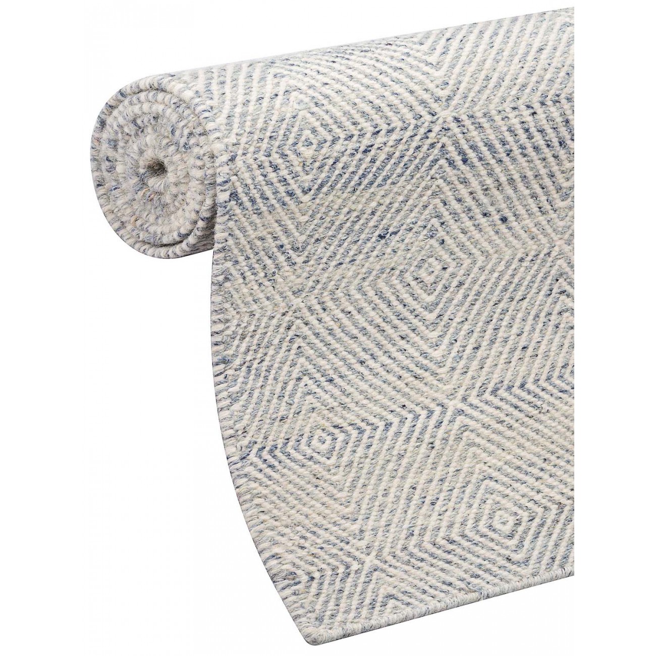 Tapete Kilim Diamond Azul Redondo - Personalizável