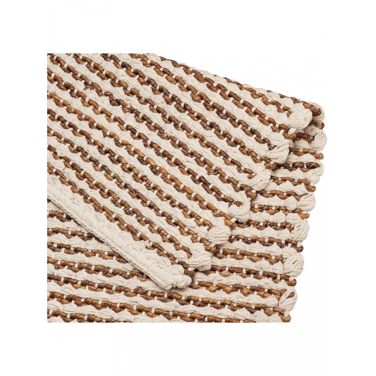 Tapete Tear Manual Td 456 Cru com Marrom  Redondo - Personalizável