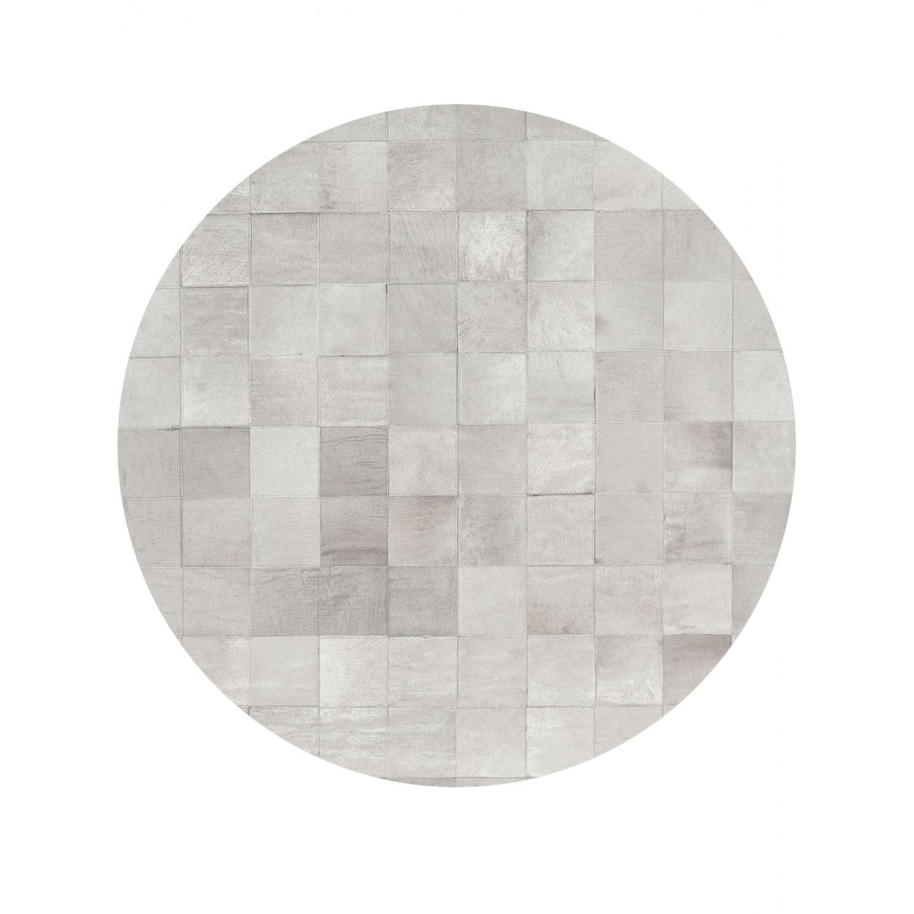 Tapete Couro Branco (20x20) Redondo - Personalizável