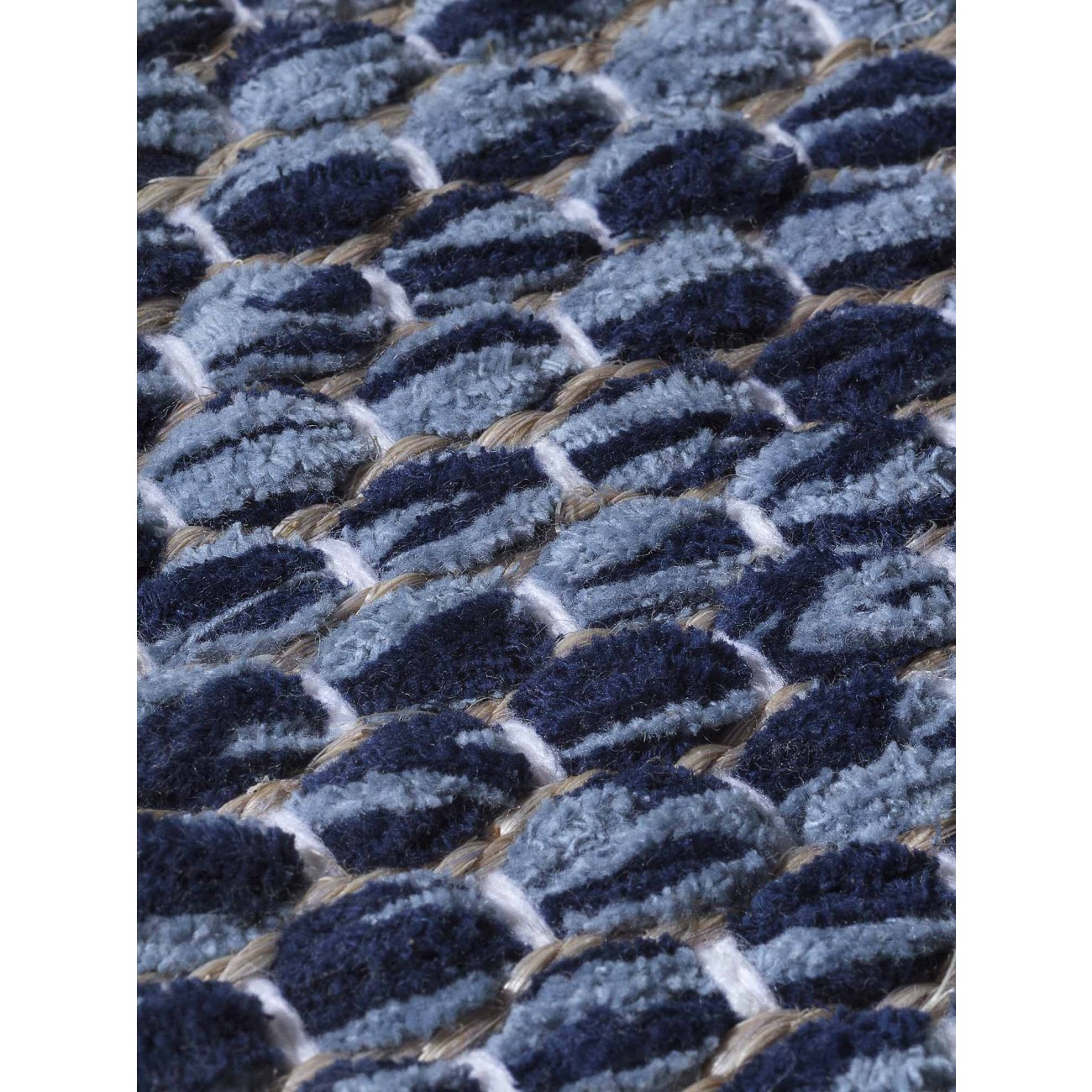 Tapete Tear Encorpado Azul Mesclado Redondo - Personalizável