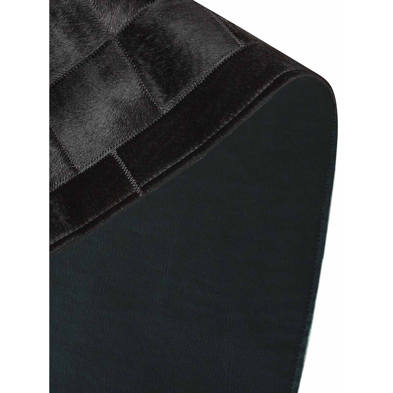 Tapete Couro Preto com Borda (10x10) Redondo - Personalizável