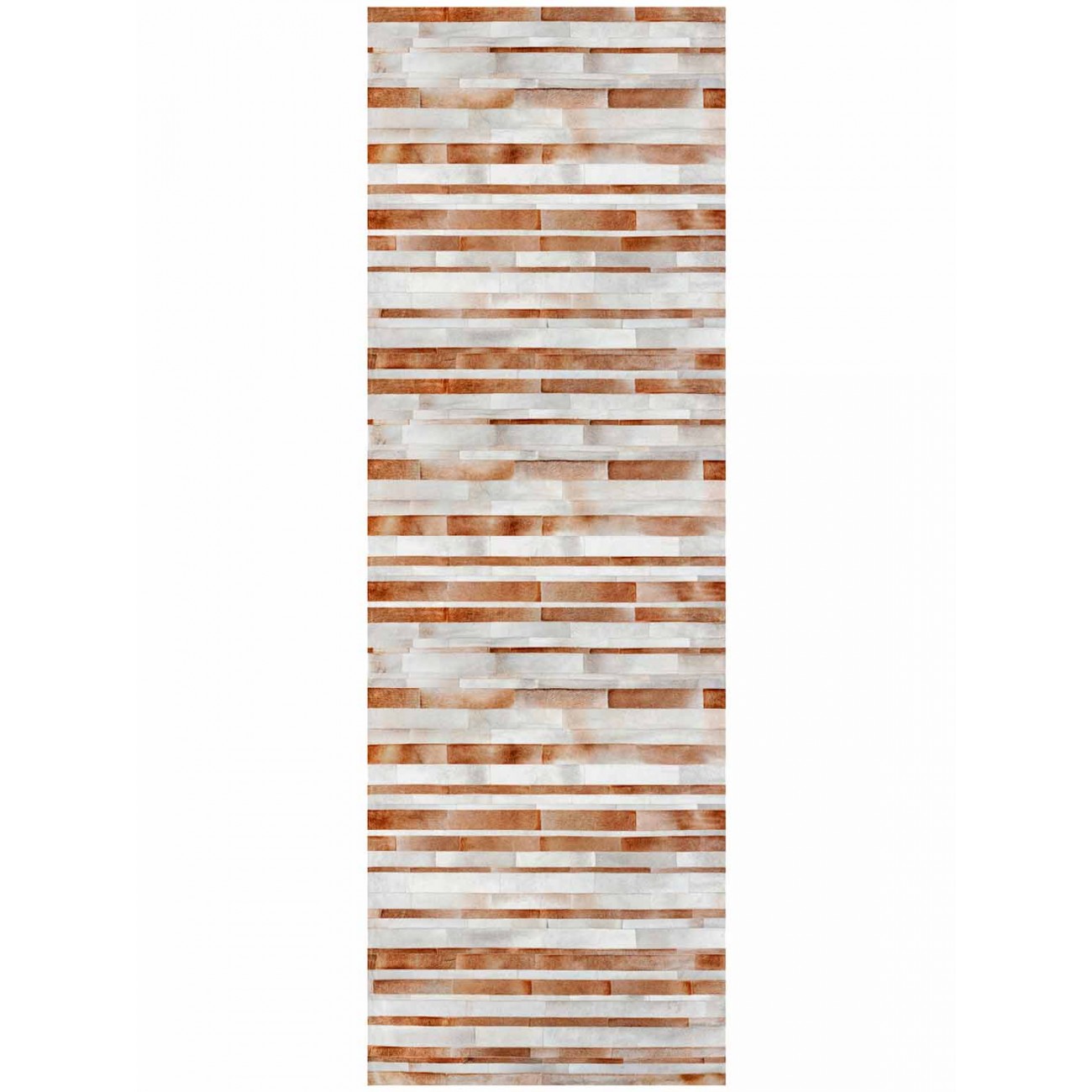 Tapete Couro Tiras Marrom e Cru - Personalizável