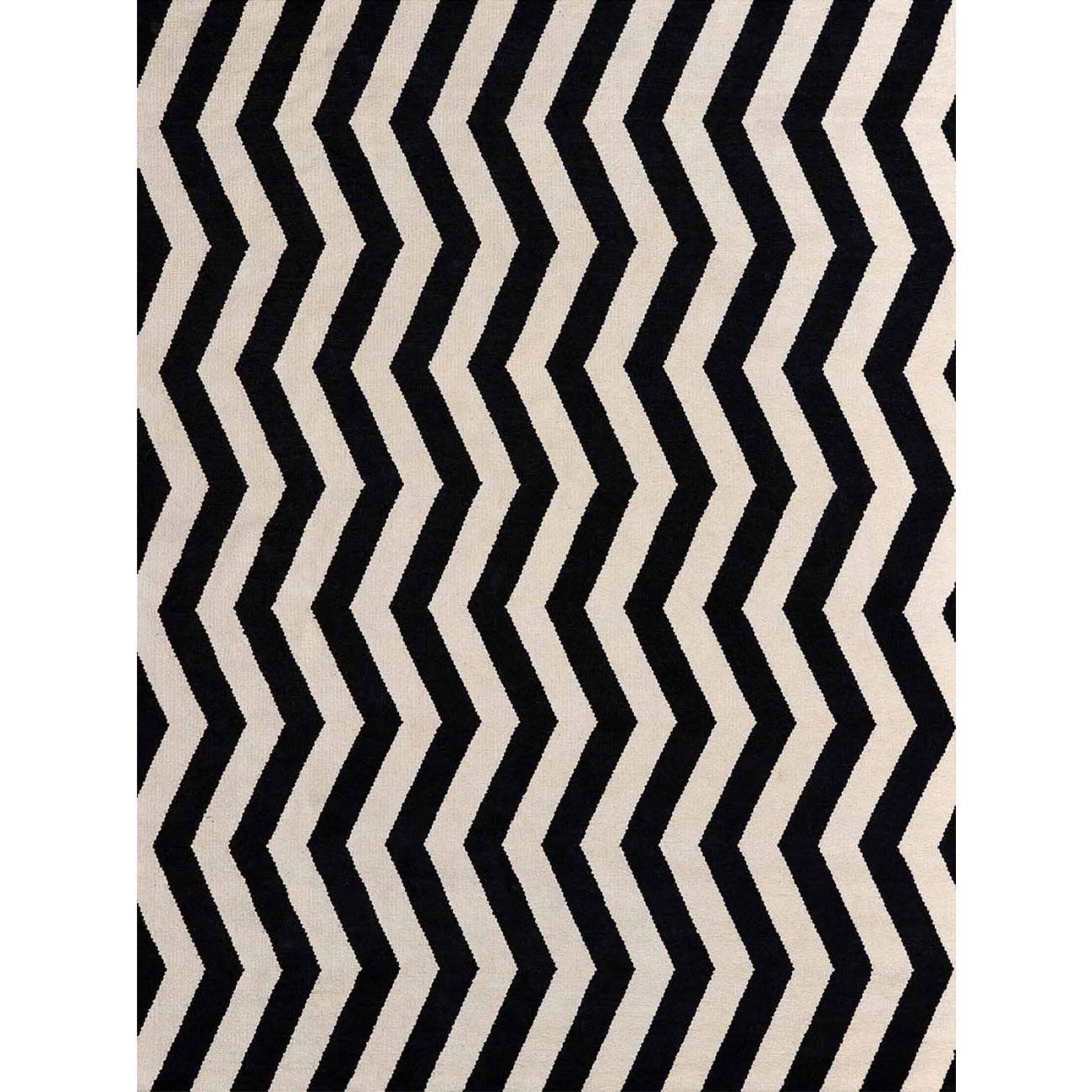 Tapete Tear Chevron Preto e Cru