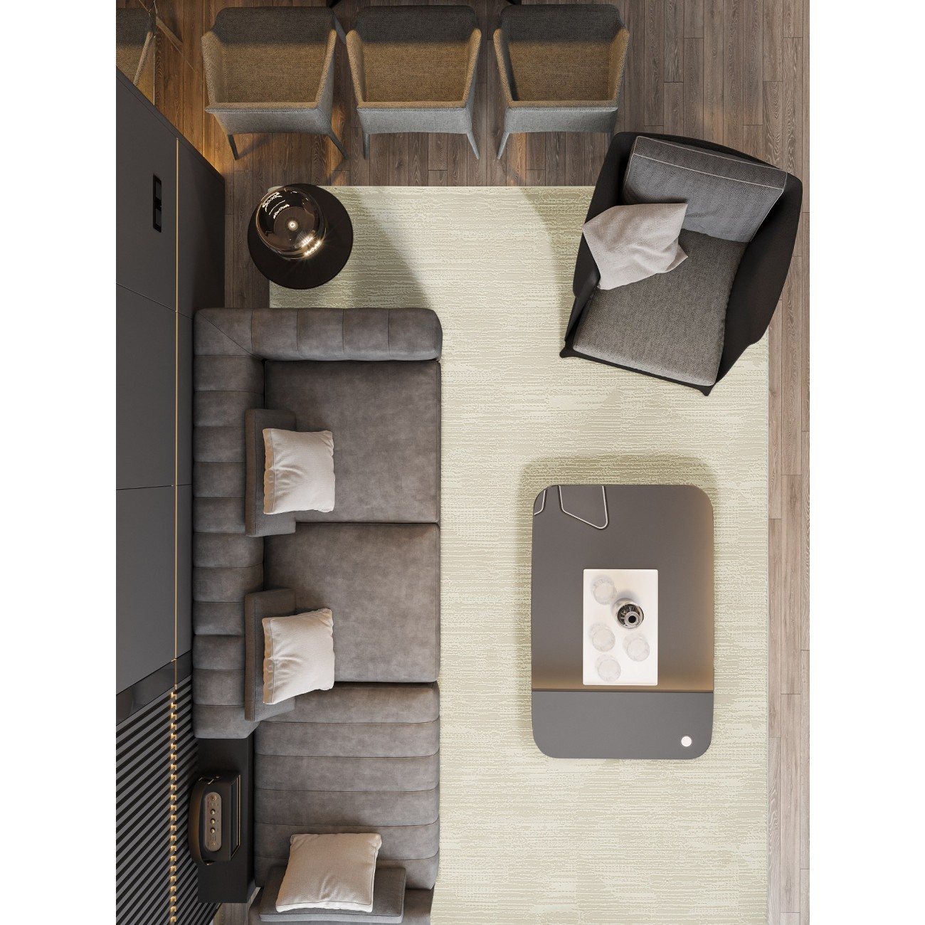 Tapete Plena Abstrato Off White