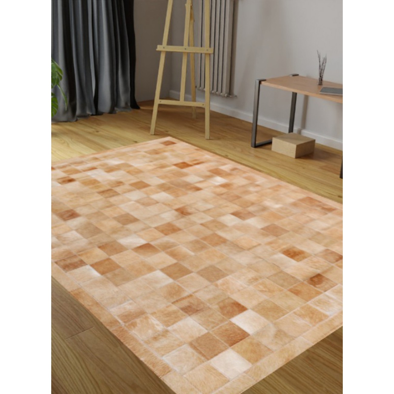 Tapete Couro Bege com Borda (10x10) - Personalizável