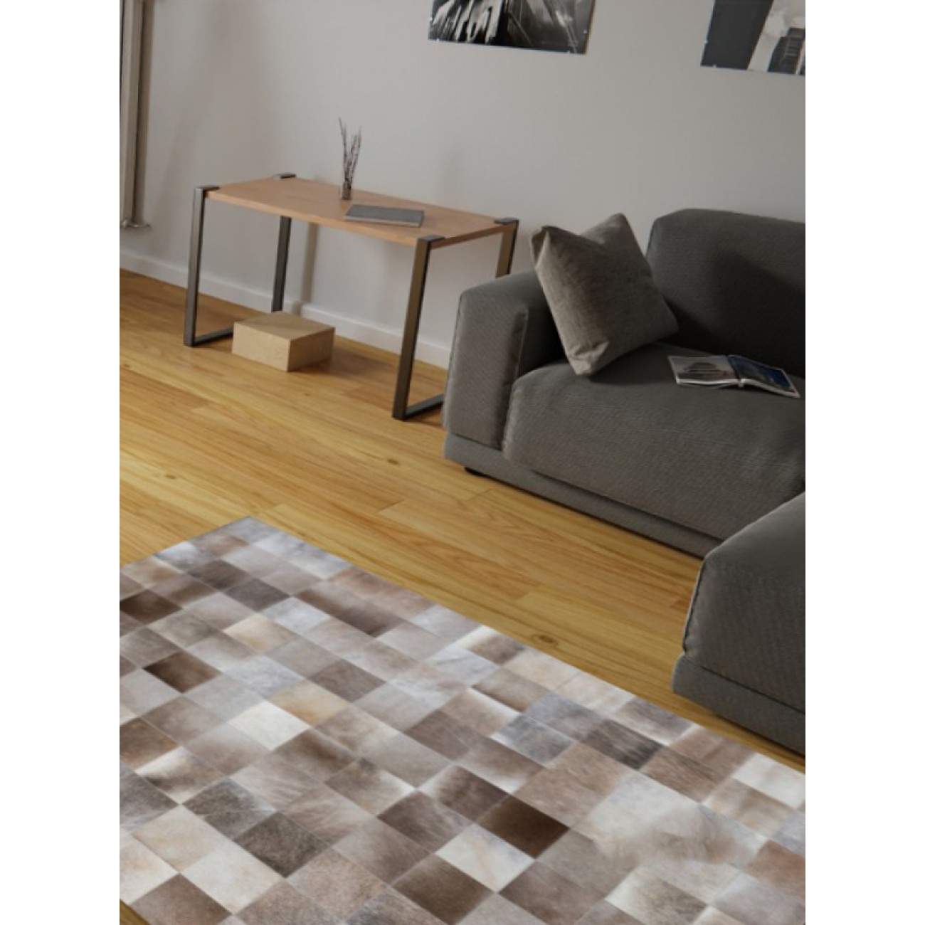 Tapete Couro Bege Mesclado (20x20)