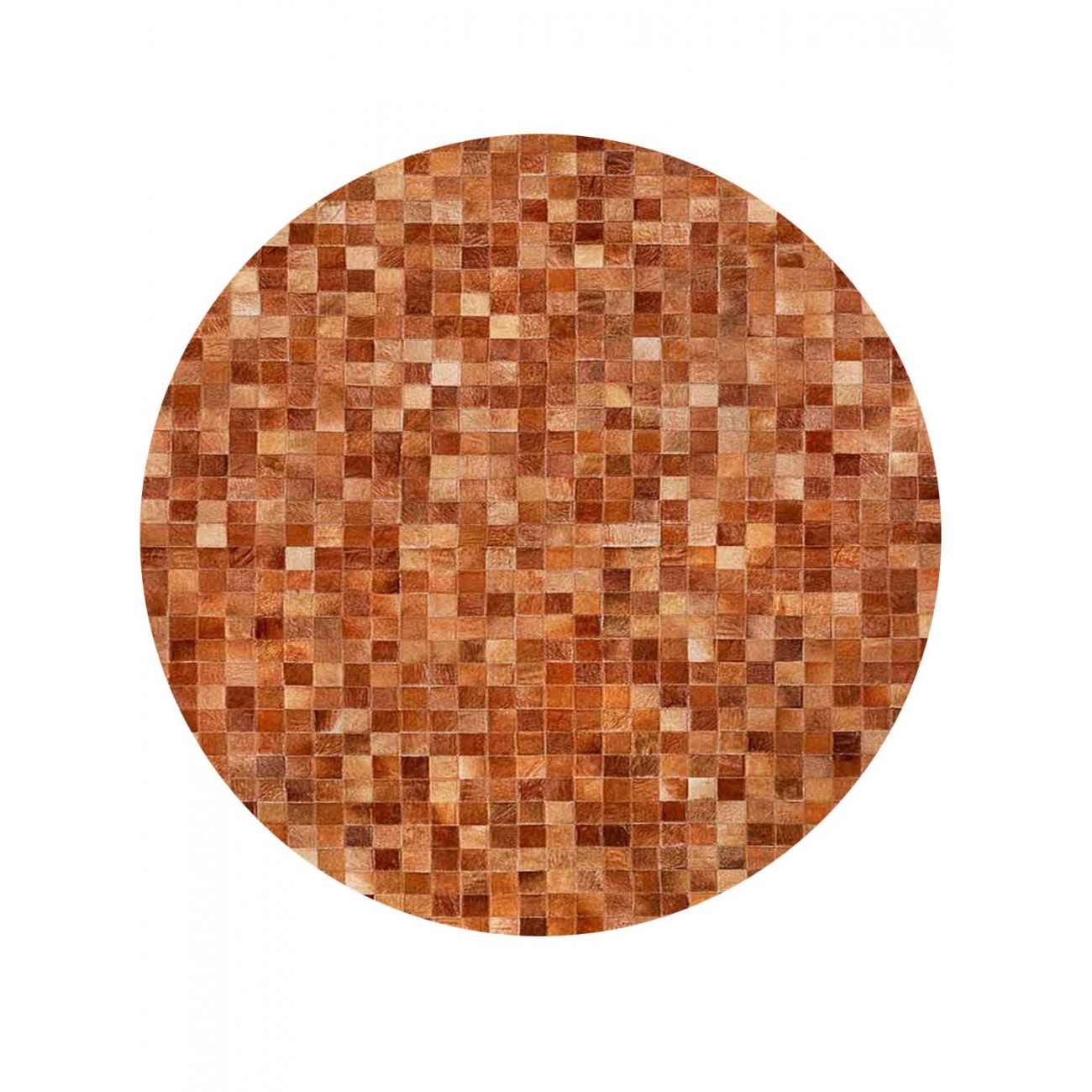 Tapete Couro Marrom com Borda (5x5) Redondo - Personalizável