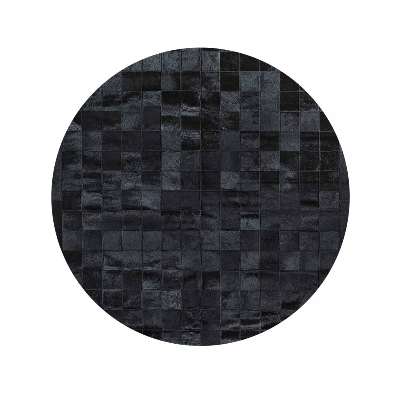 Tapete Couro Preto com Borda (10x10) Redondo - Personalizável