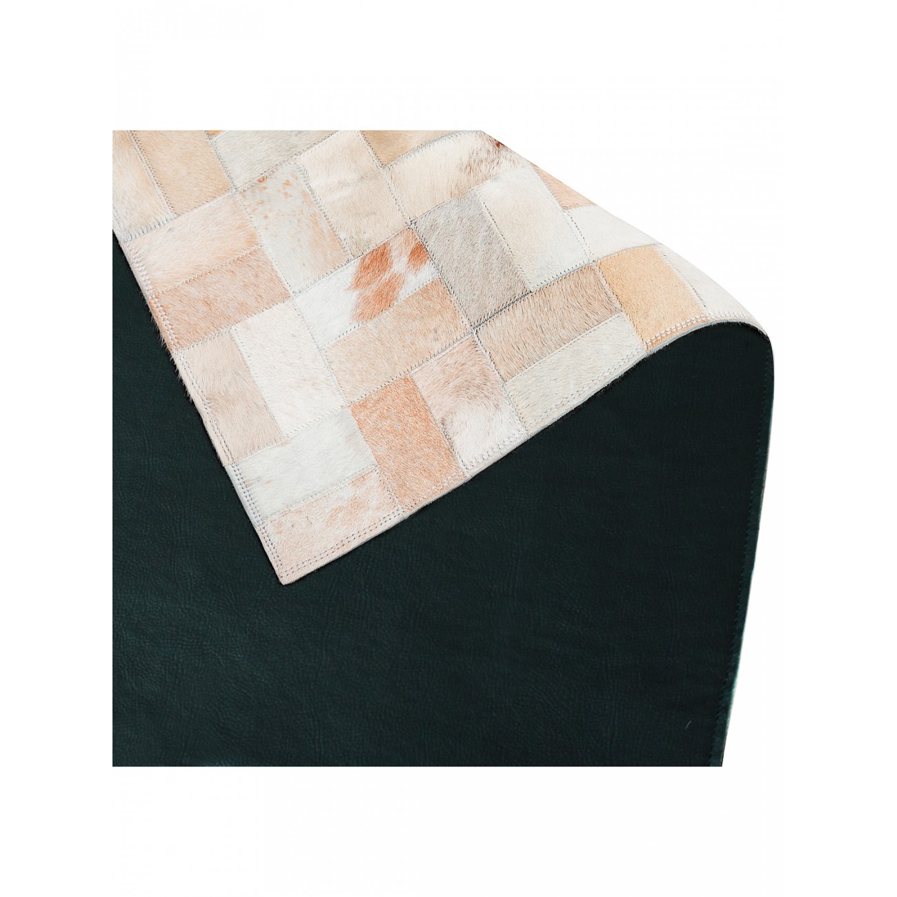 Tapete Couro Branco e Bege Malhado (5x10)