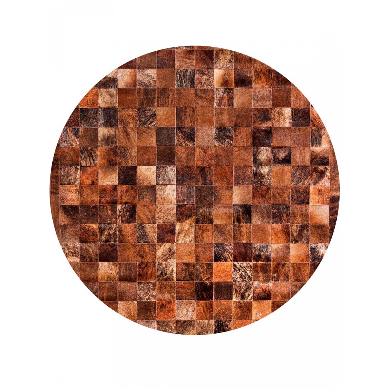 Tapete Couro Marrom Exótico com Borda (10x10) Redondo - Personalizável