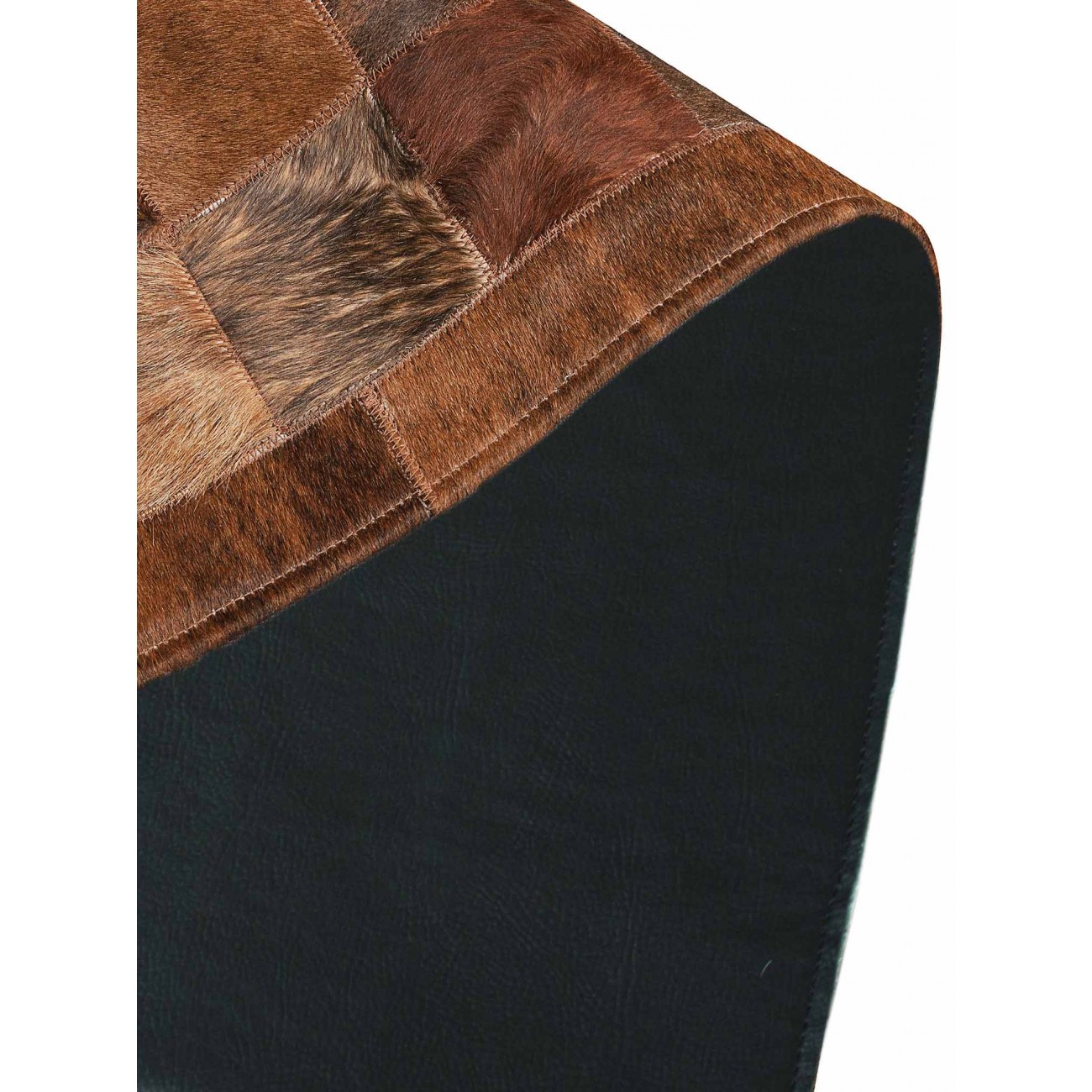 Tapete Couro Marrom Exótico com Borda (10x10) Redondo - Personalizável