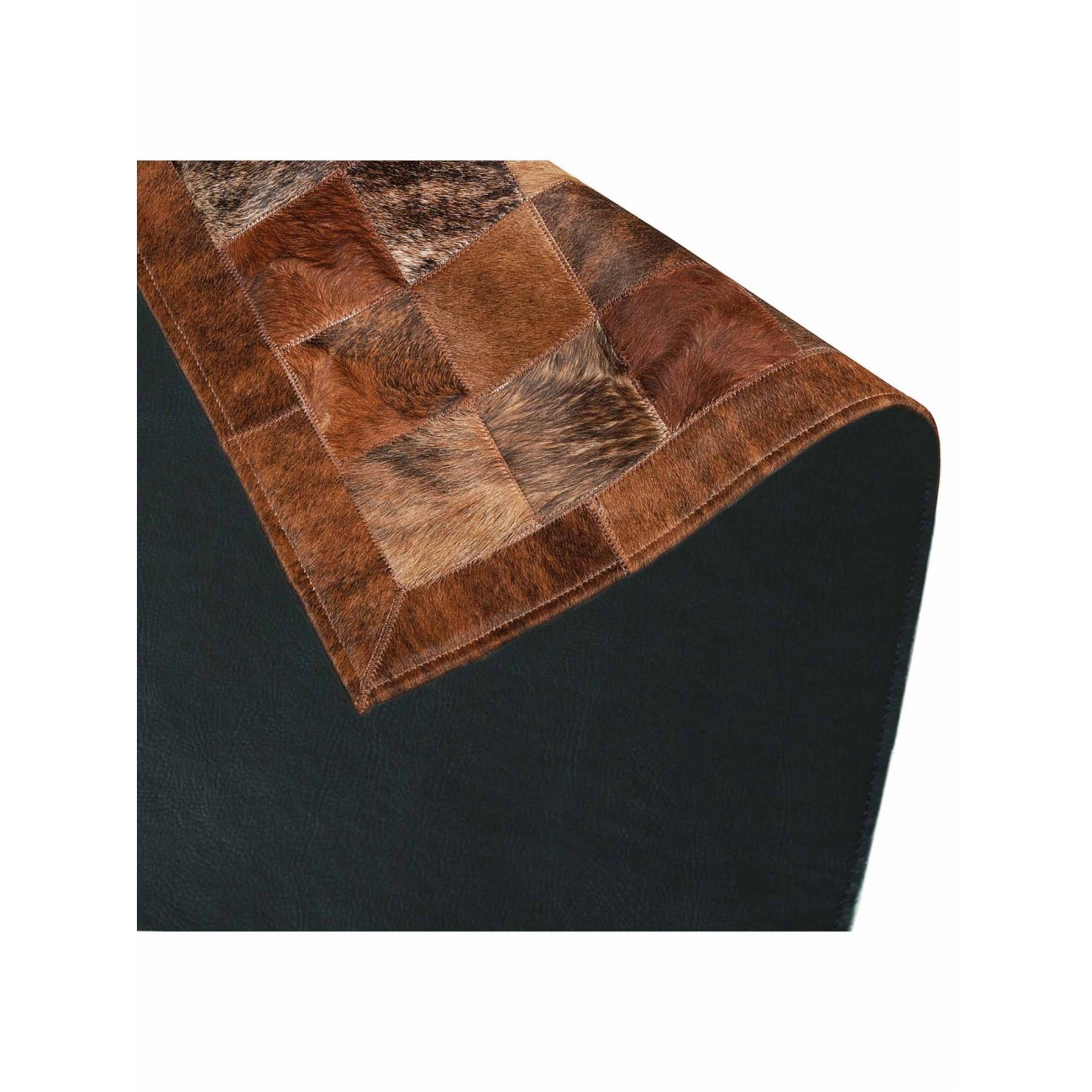 Tapete Couro Marrom Exótico com Borda (10x10) Redondo - Personalizável