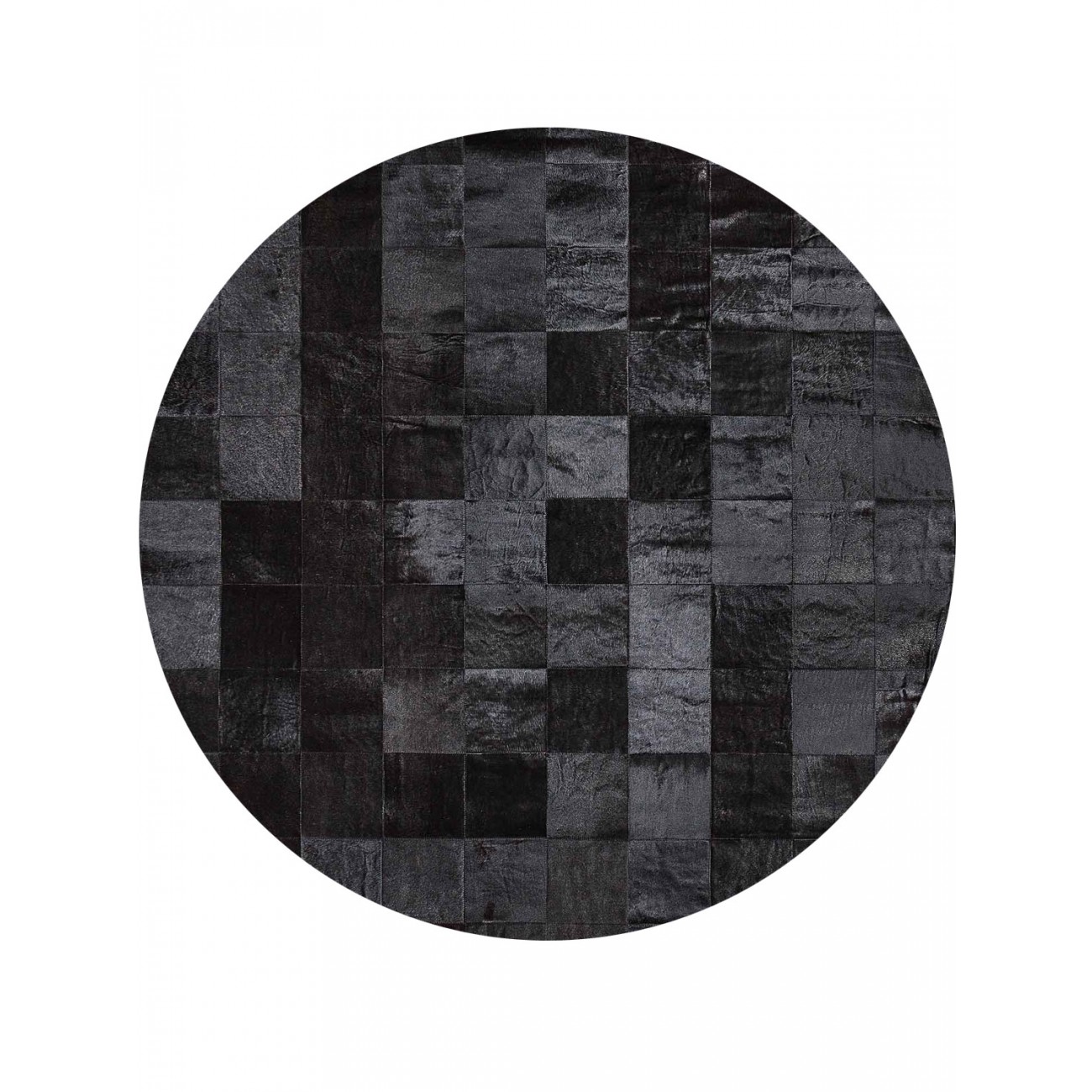 Tapete Couro Preto (20x20) Redondo - Personalizável