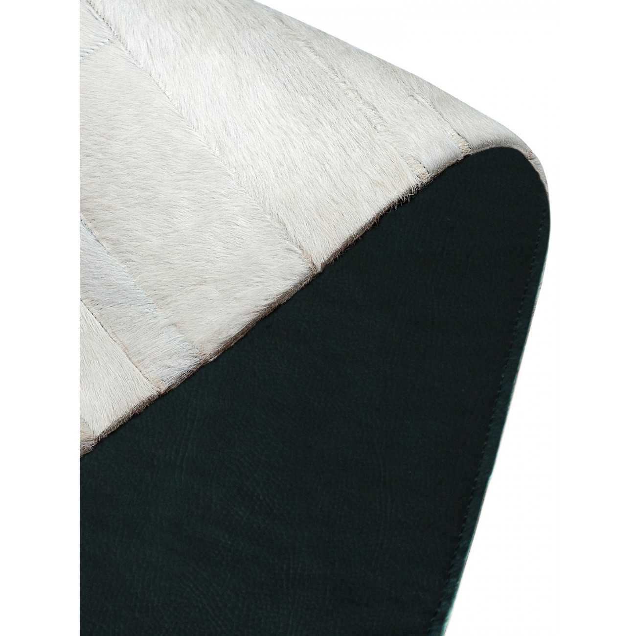 Tapete Couro Tiras Branco Redondo - Personalizável