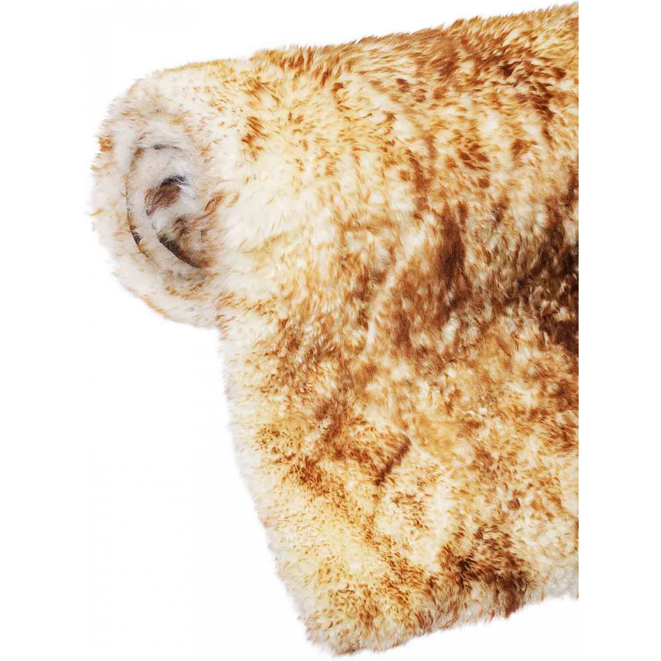 Tapete Pele de Carneiro Bege Chamuscado Redondo - Personalizável