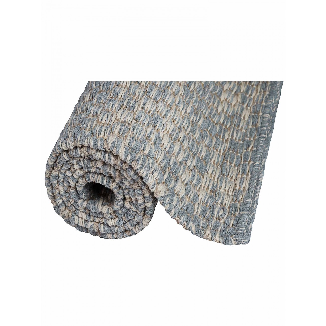 Tapete Tear Colmeia Cru e Azul Claro