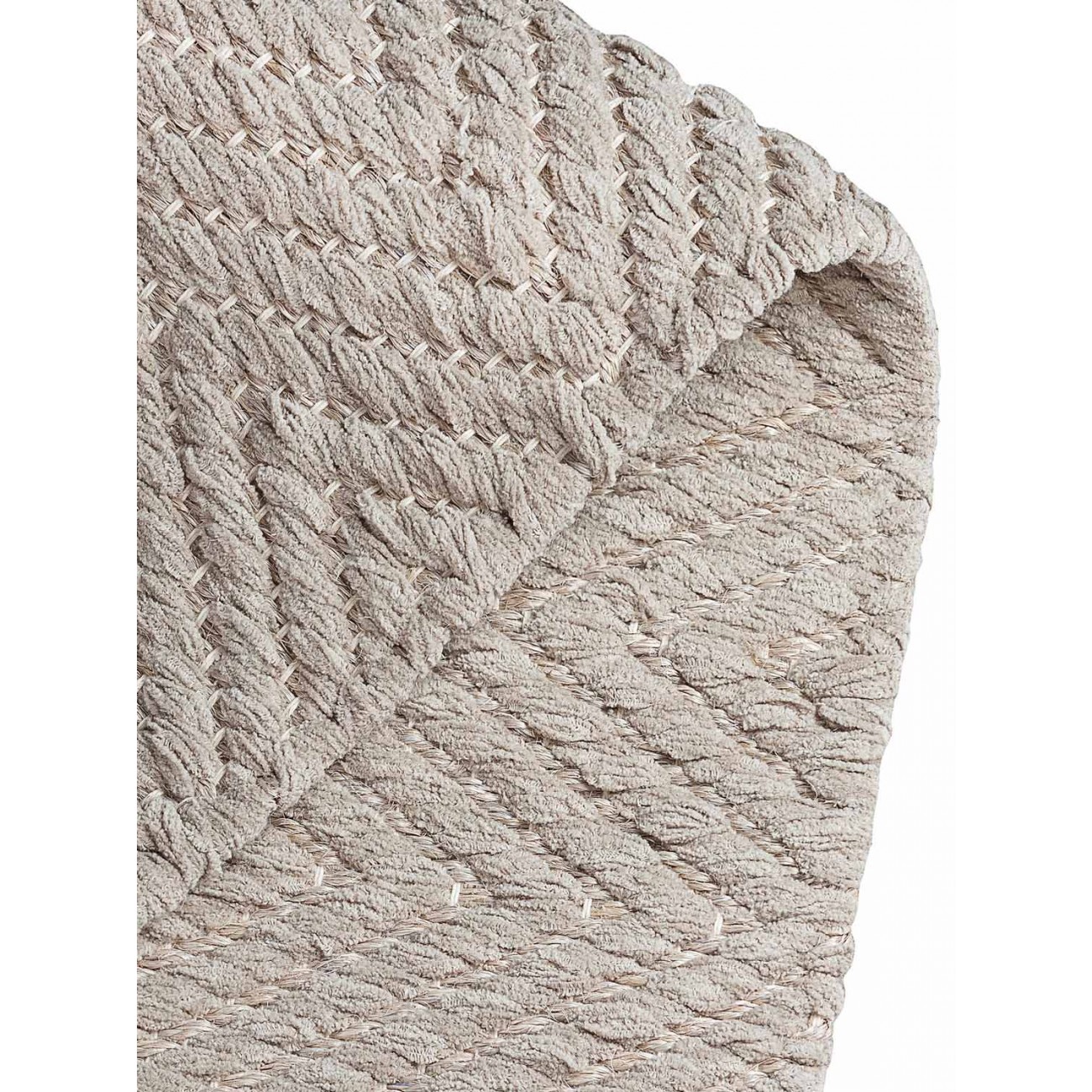 Tapete Tear Escama de Peixe Cinza Redondo - Personalizável