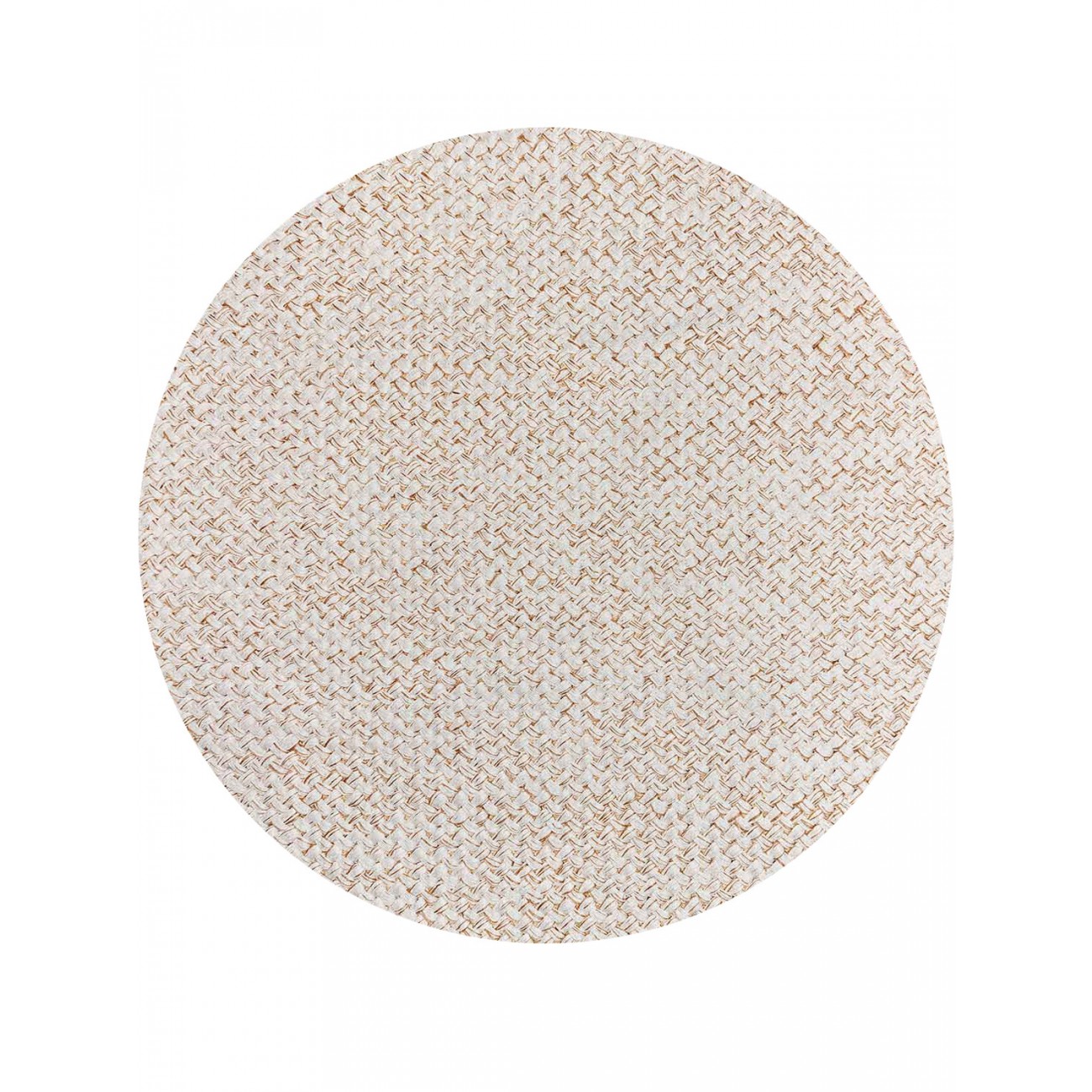 Tapete Tear Trama X Cru e Bege Redondo - Personalizável