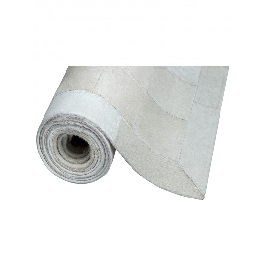 Tapete Couro Branco com Borda (10x10) Redondo - Personalizável