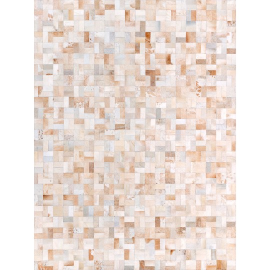 Tapete Couro Branco e Bege Malhado (5x10)