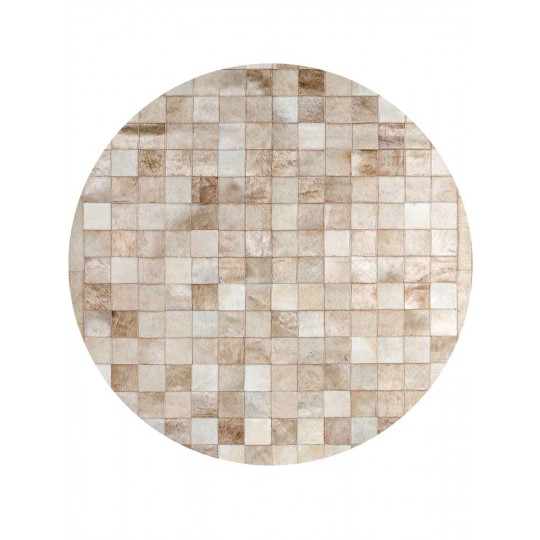 Tapete Couro Manteiga com Borda (10x10) Redondo - Personalizável