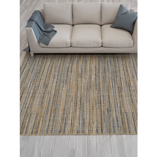 Tapete Kimi Natural Marinho Redondo - Personalizável