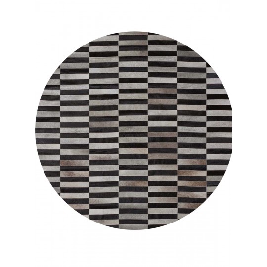 Tapete Couro Loire Cinza Redondo - Personalizável