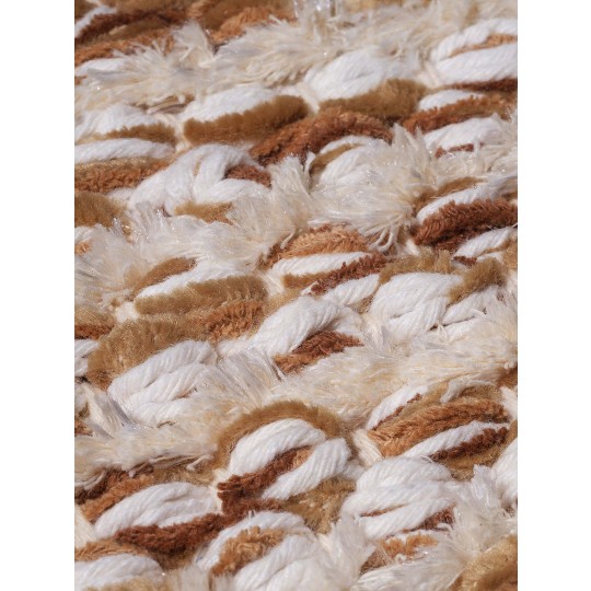 Tapete Tear TD315 Cru e Marrom Redondo - Personalizável