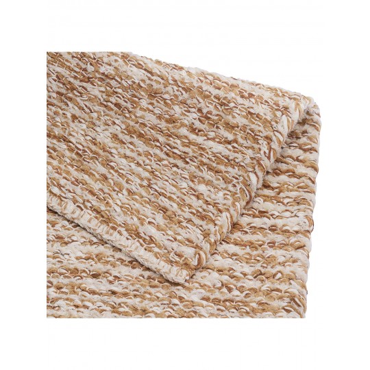 Tapete Tear TD315 Cru e Marrom Redondo - Personalizável