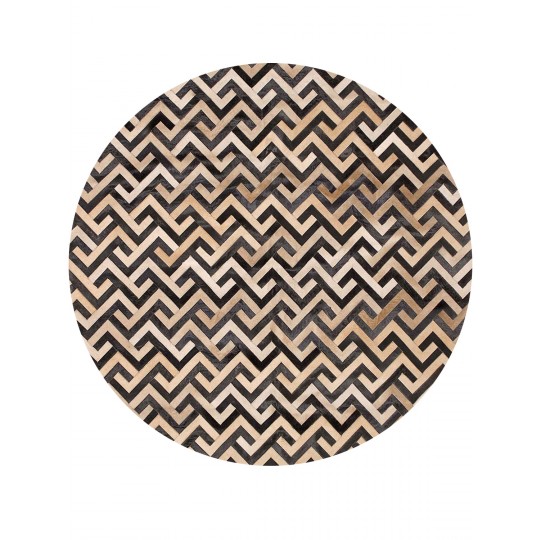 Tapete Couro Reuss Bege Claro Redondo - Personalizável