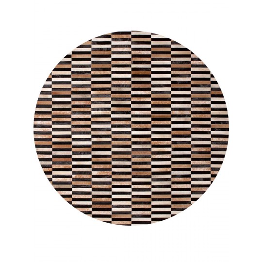 Tapete Couro Loire Bege Claro Redondo - Personalizável